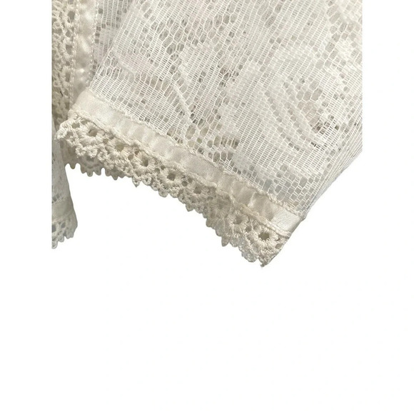 Vintage Gunne Sax Jessica's Gunnies Lace Open Front Cardigan size Small Ivory - Picture 9 of 12